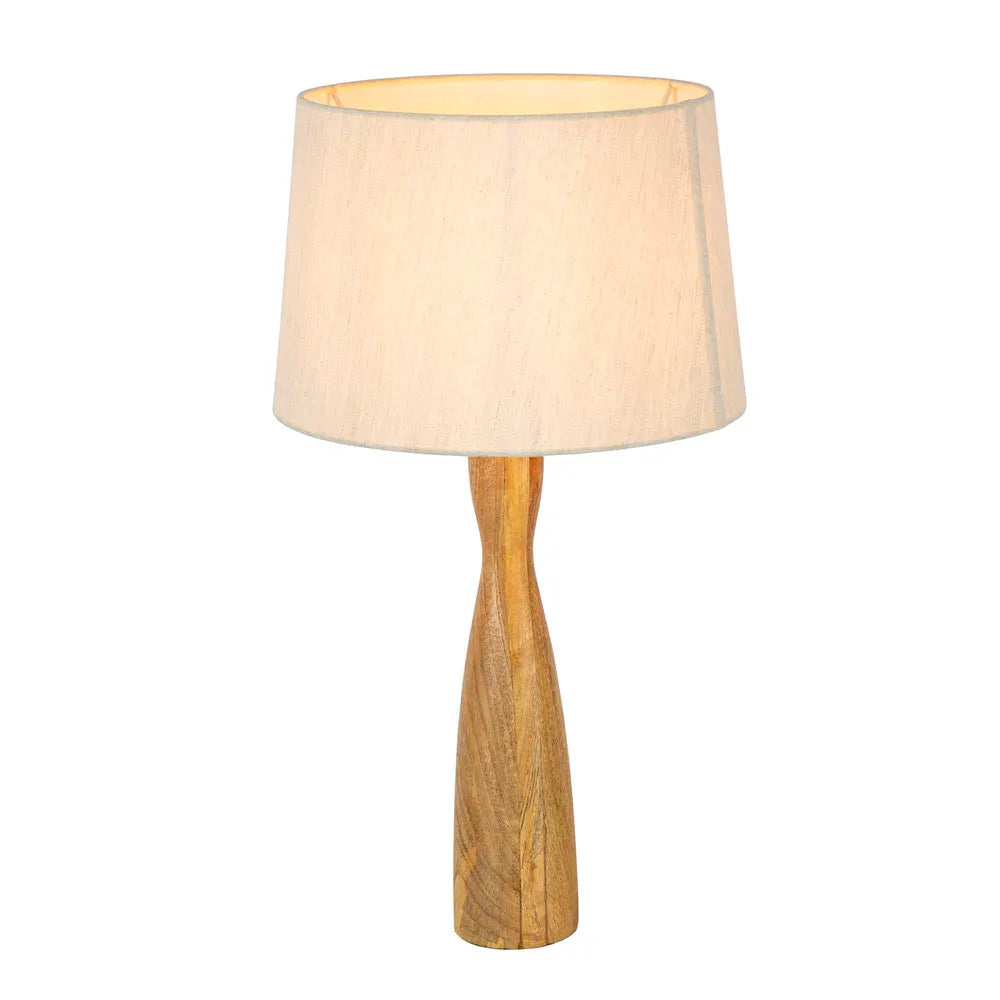 Sarangi Turned Wood Table Lamp - Natural - Notbrand