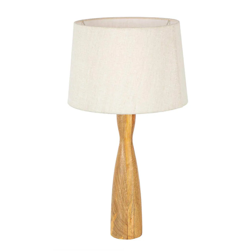 Sarangi Turned Wood Table Lamp - Natural - Notbrand