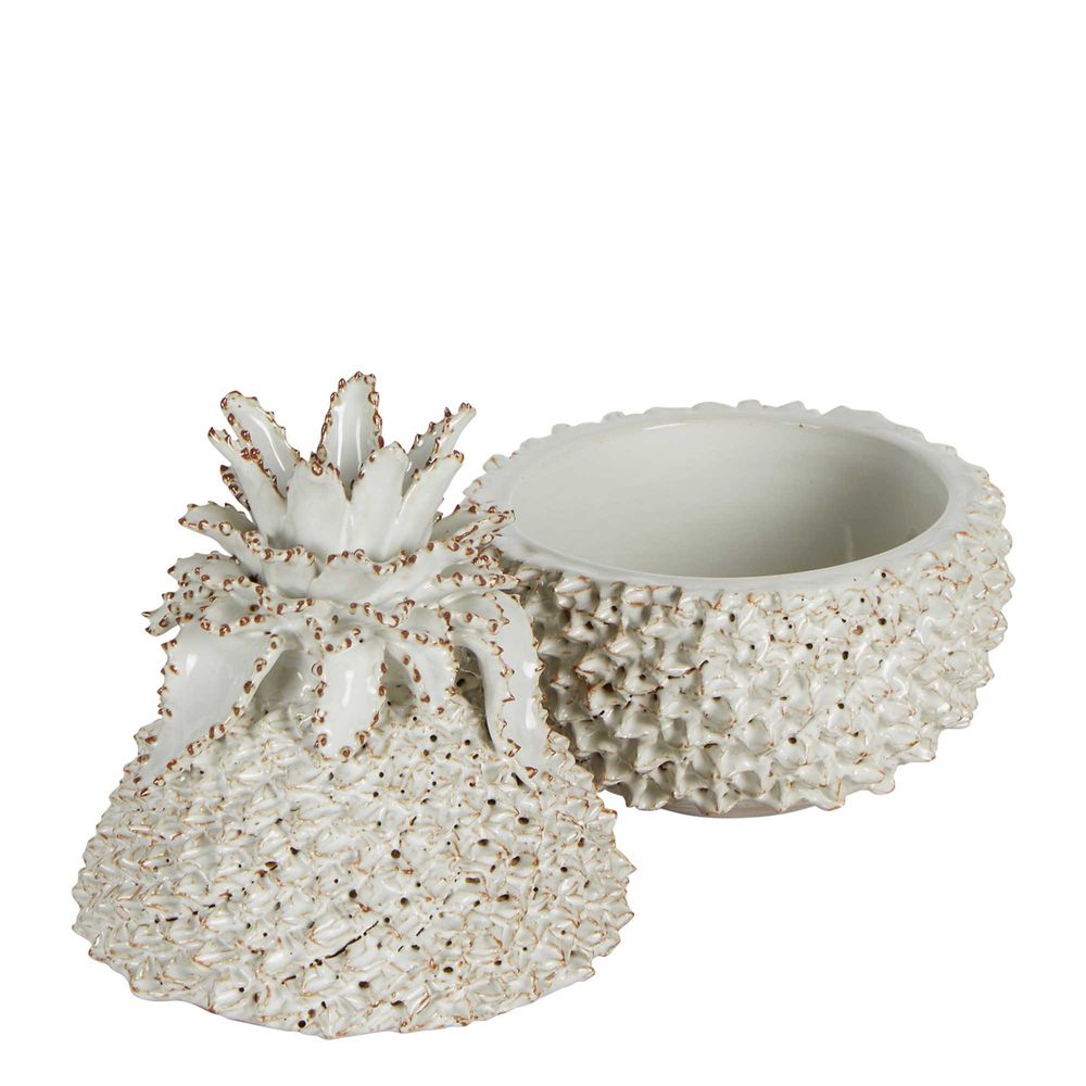 Pineapple Ceramic Jar - White - Notbrand