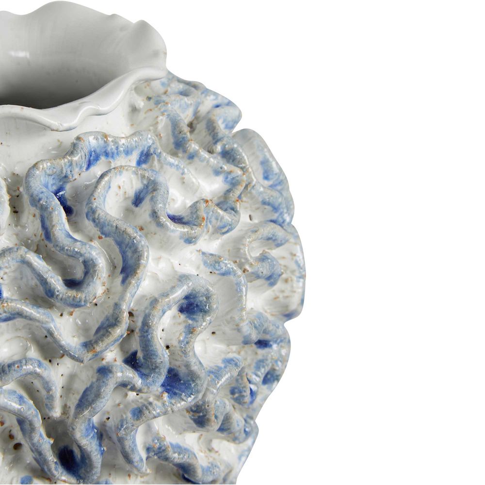 Coral Ceramic Vase - Blue/White - Notbrand