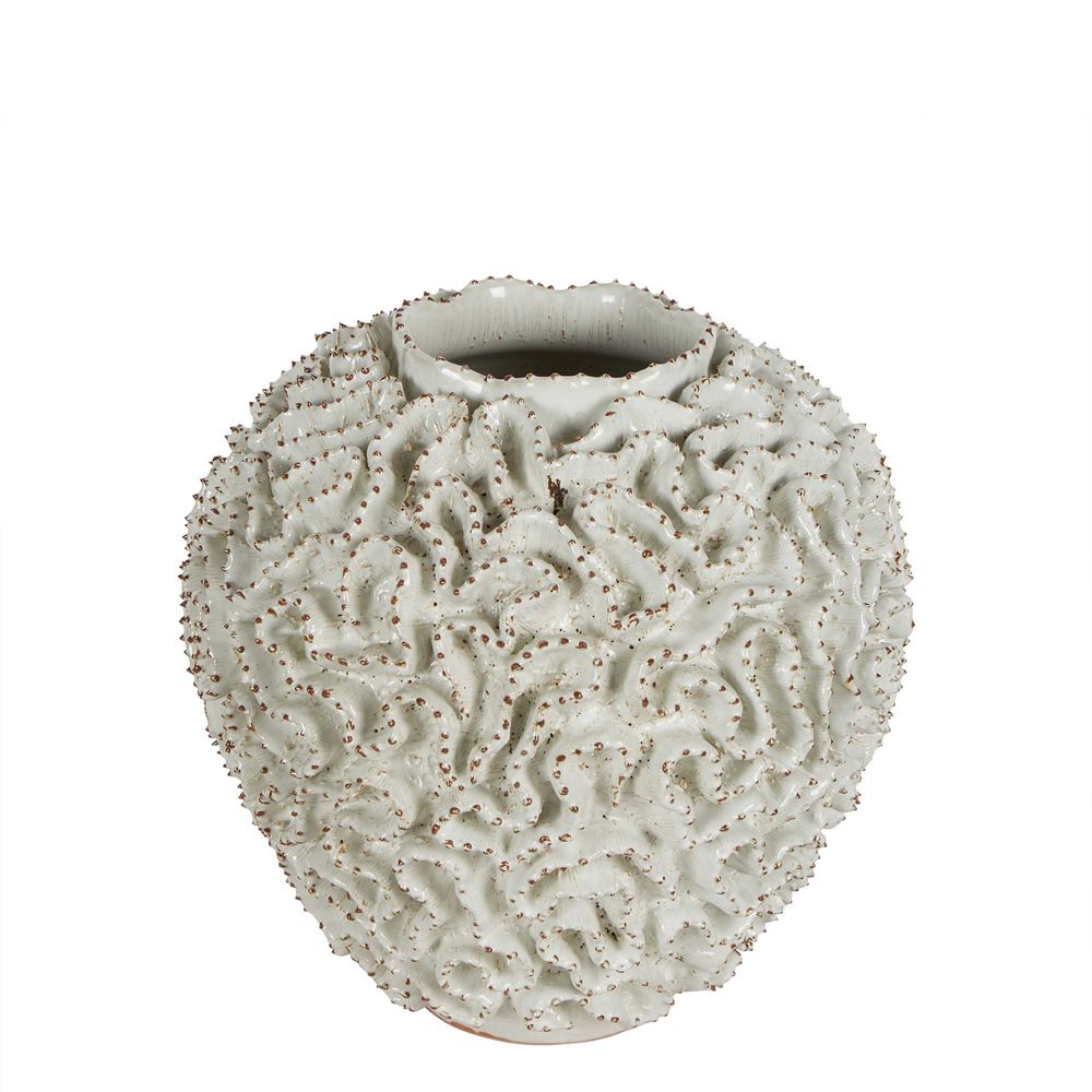 Brain Coral Ceramic Vase - White - Notbrand