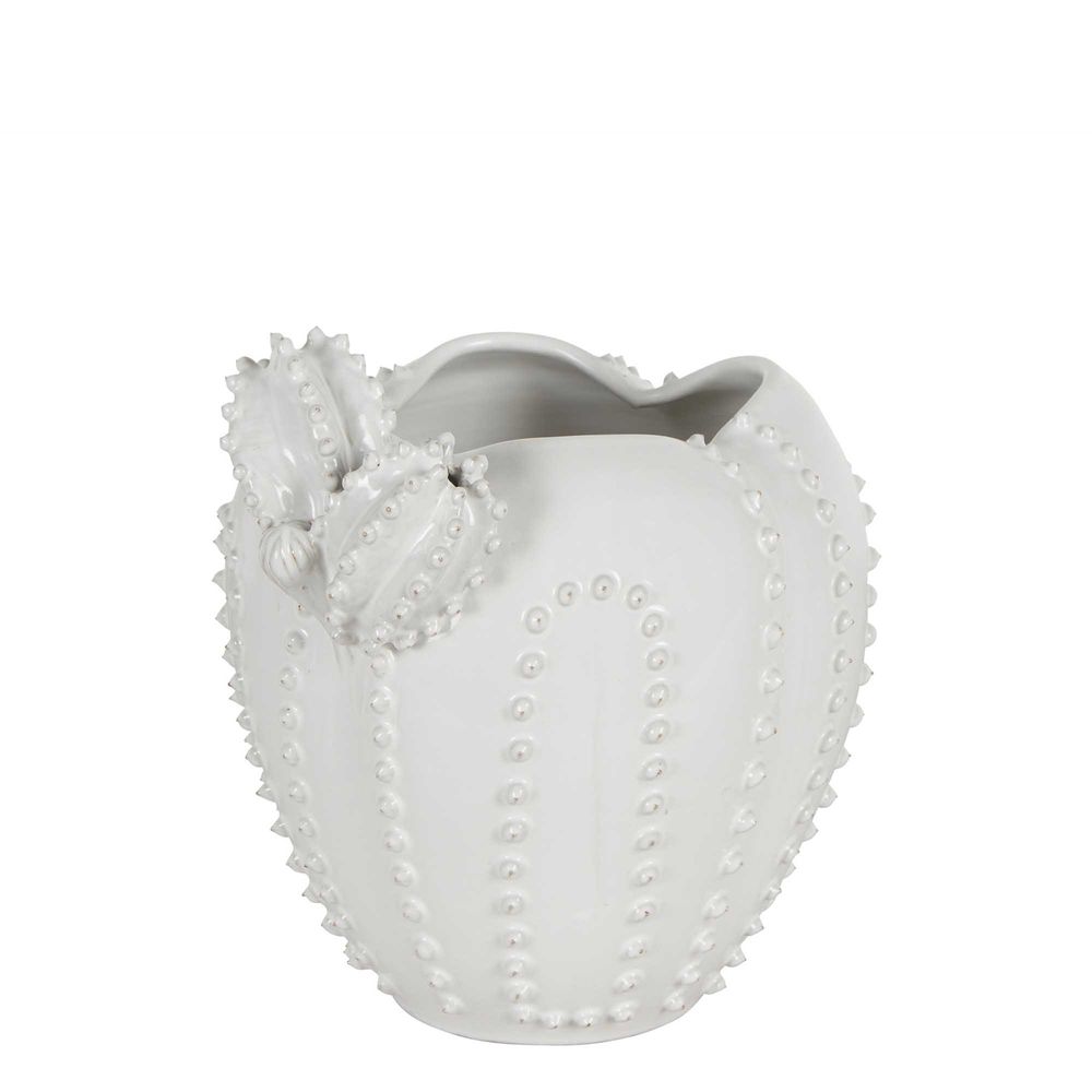Western Cactus Ceramic Vase - White - Notbrand