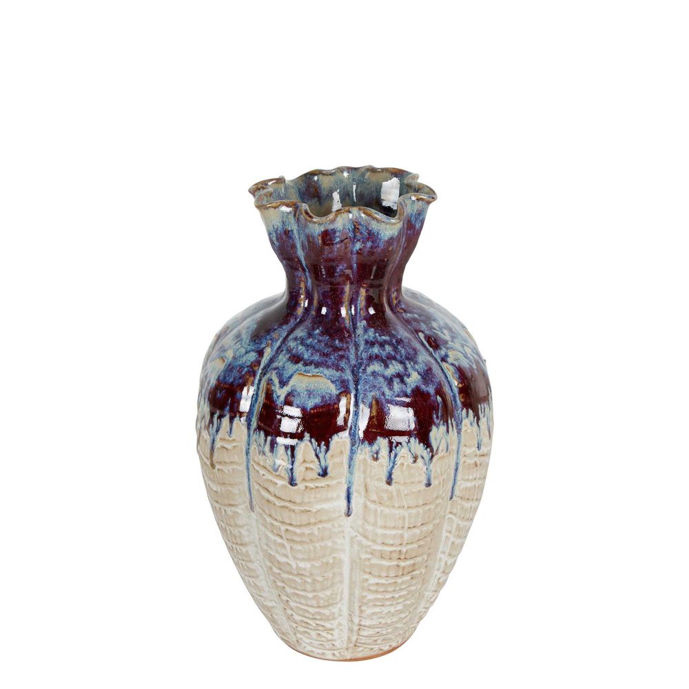 Indigo Ceramic Vase - Blue - Notbrand