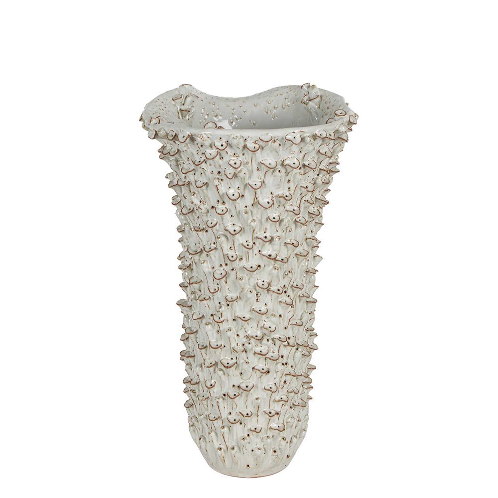 Osprey Coral Ceramic Vase - White - Notbrand