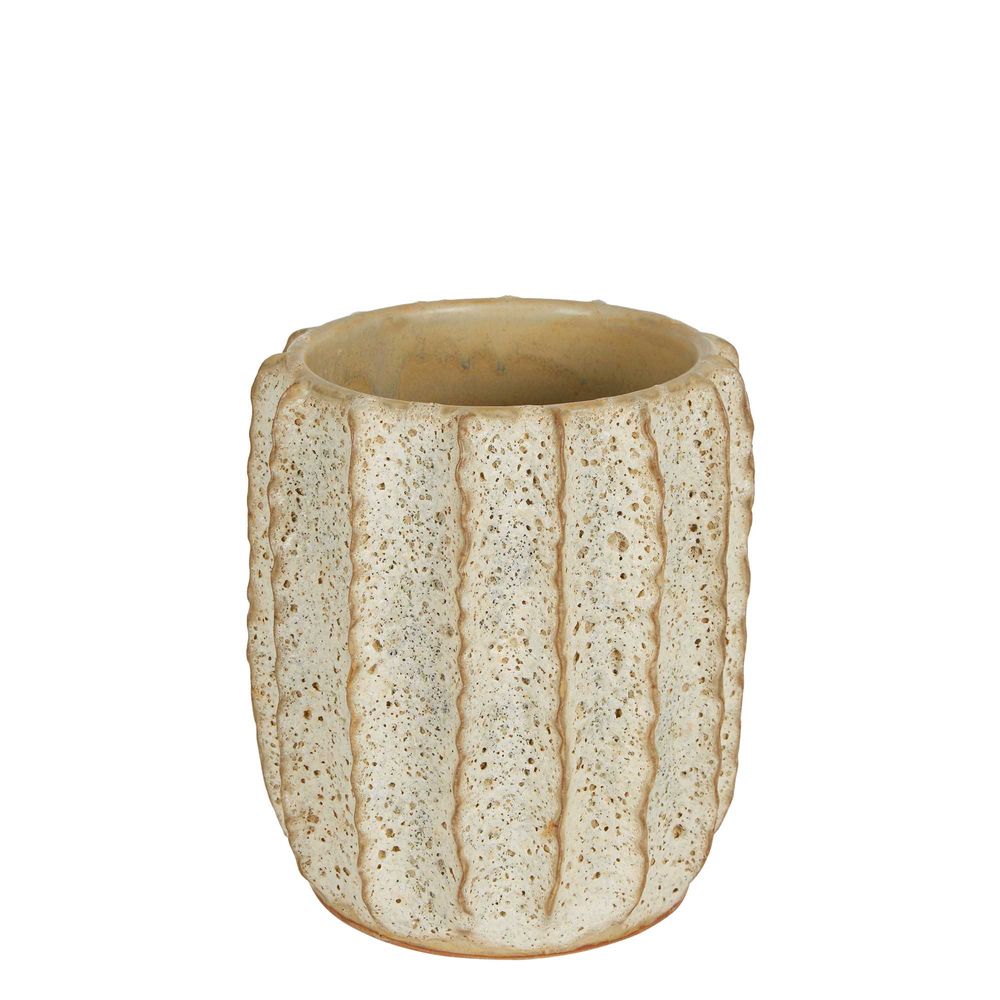 Sponge Tube Coral Ceramic Vase In Moss Natural - Small - Notbrand
