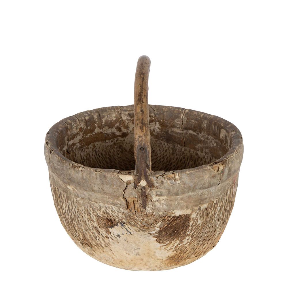 Shanxi 120 Year Antique Rattan Basket - Natural - Notbrand