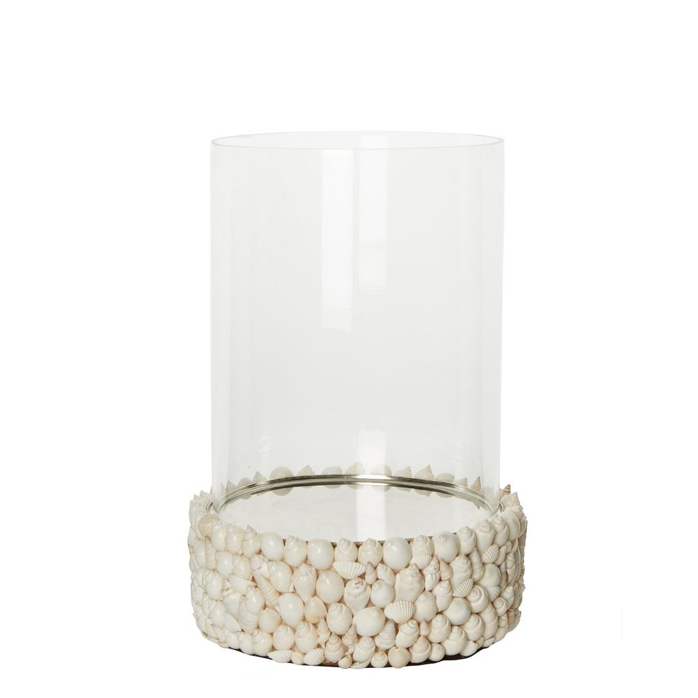 Sea Shell Hurricane Candle Holder In Natural - Large - Notbrand