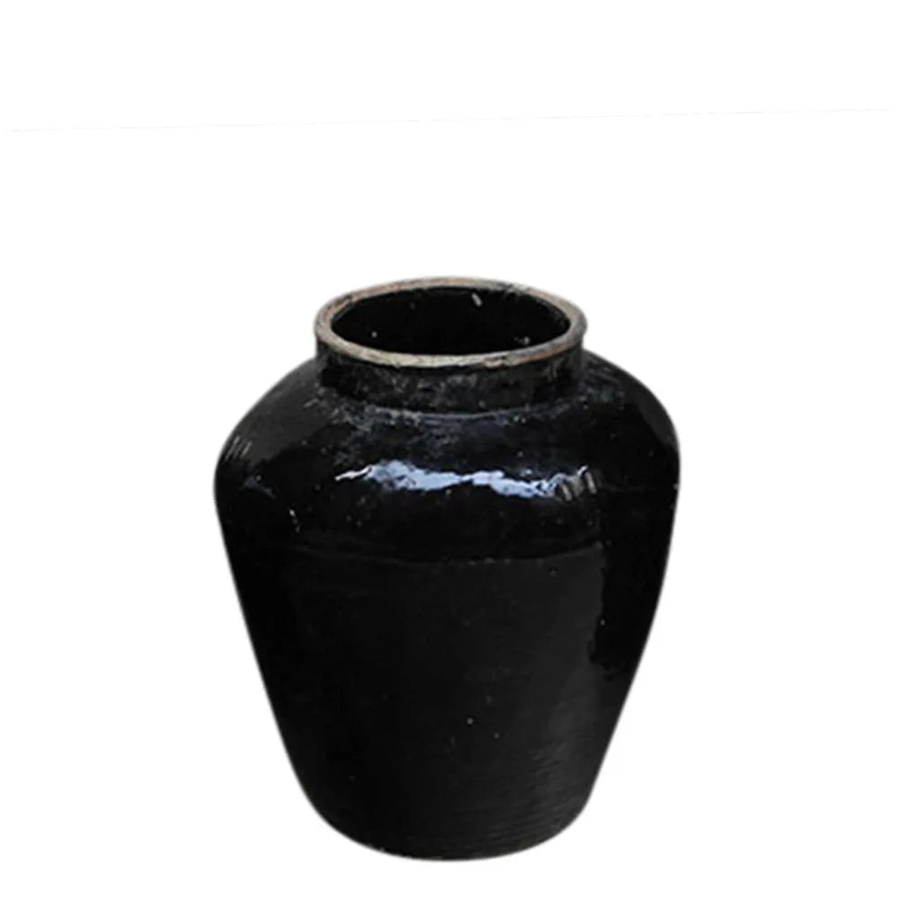 Shanxi 120 Year Antique Terracotta Pot  in Black - Large - Notbrand
