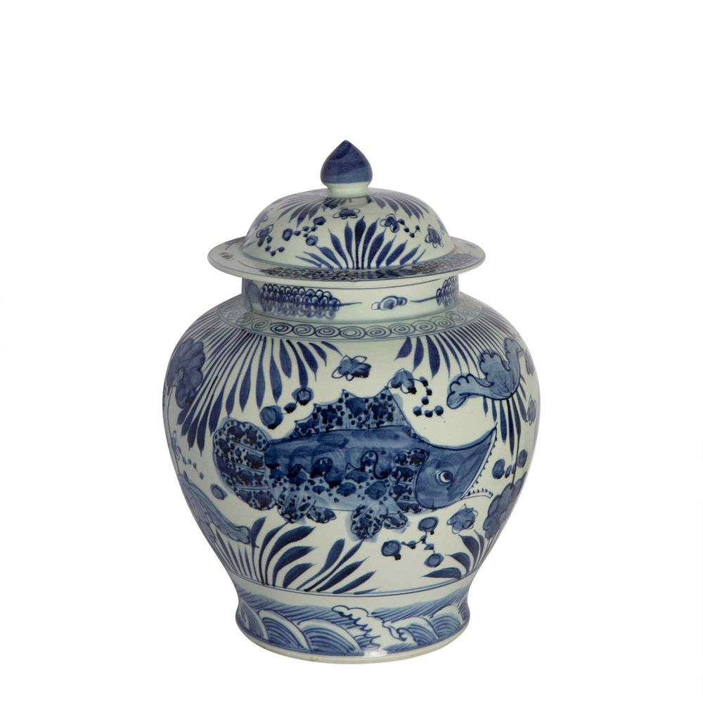 Siam Porcelain Ginger Jar - Blue - Notbrand