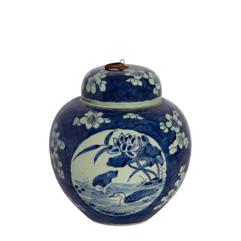 Swallow Porcelain Jar - Blue - Notbrand