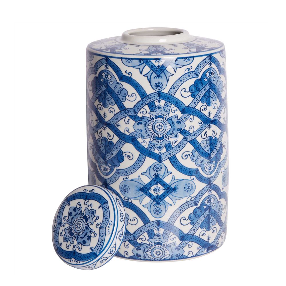 Ula Porcelain Jar In Blue - Large Tall - Notbrand
