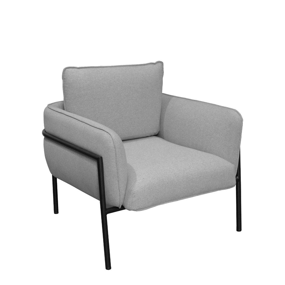 Charles Steel Upholstered Occasional Chair - Grey - Notbrand