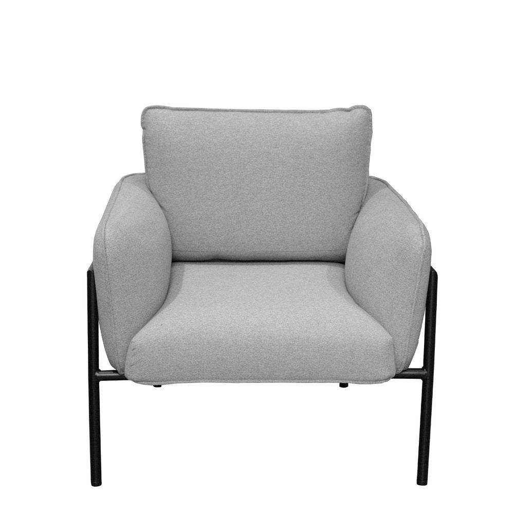 Charles Steel Upholstered Occasional Chair - Grey - Notbrand