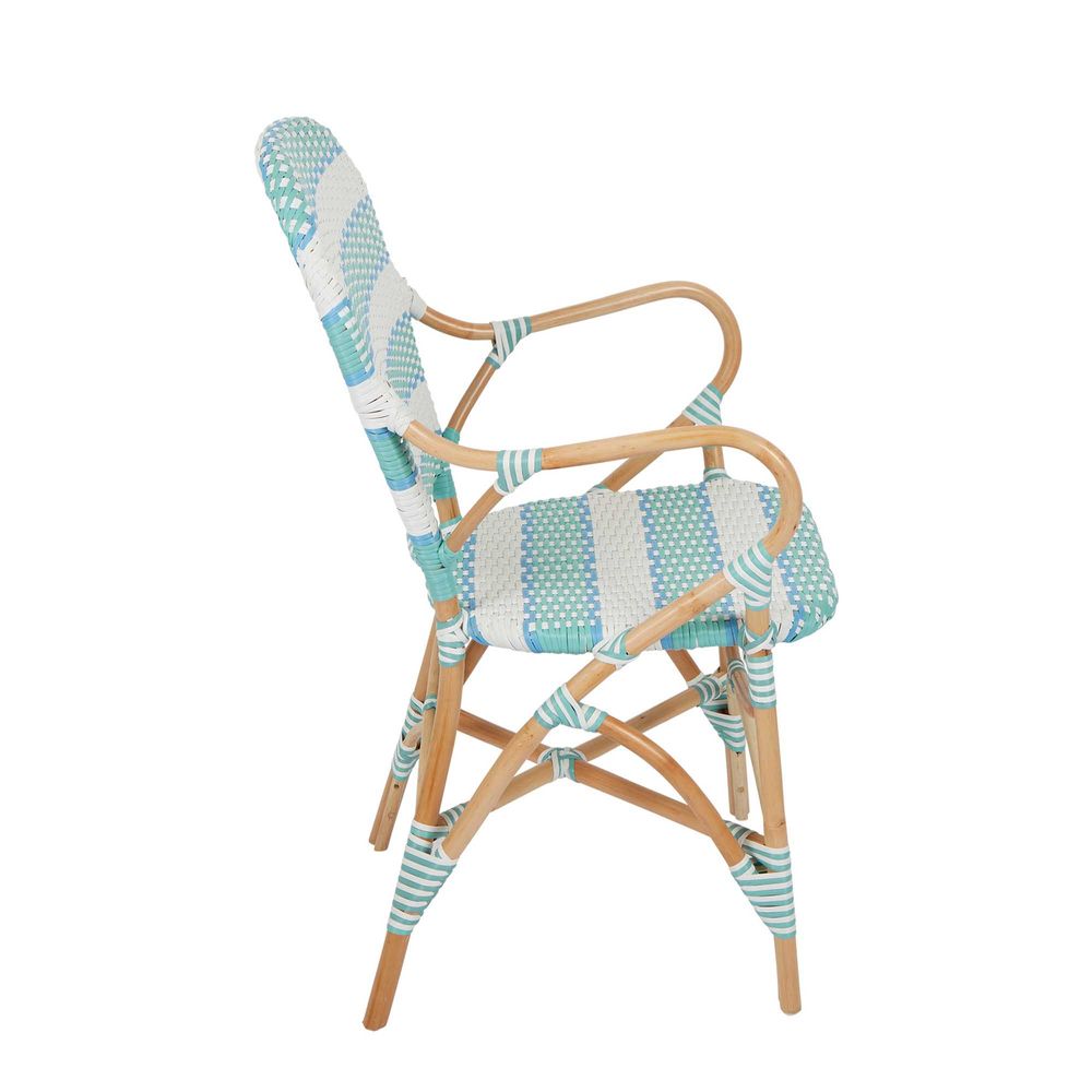 Brighton Rattan Chair - Aqua Blue - Notbrand