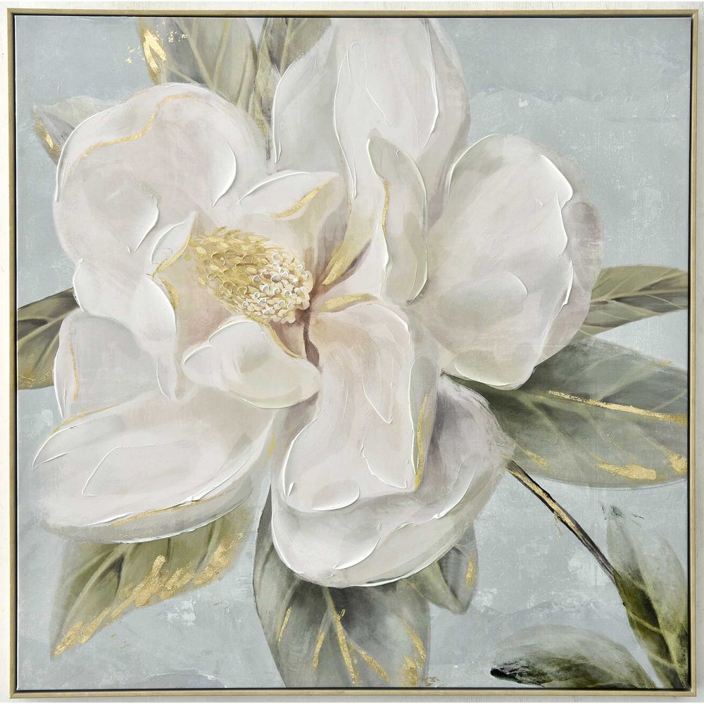 Magnolia Polyester Blossom Wall Art - White - Notbrand