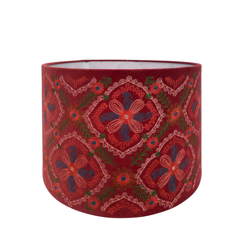 Moroccan Velvet Lamp Shade - Red - Notbrand