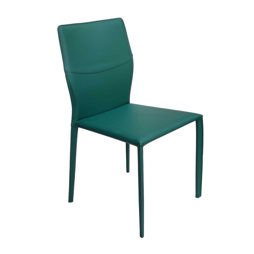Alto Recycled Leather Dining Chair - Green - Notbrand