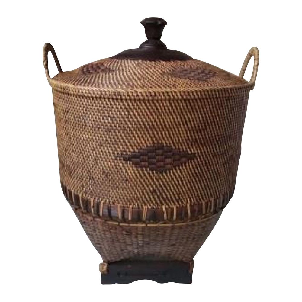 Aidi Rattan Woven Basket In Natural - Oversized - Notbrand