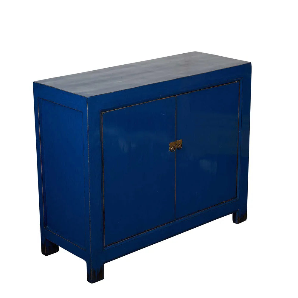 Elery Recycled Elm Wooden 2 Door Cabinet Electric - Blue - Notbrand