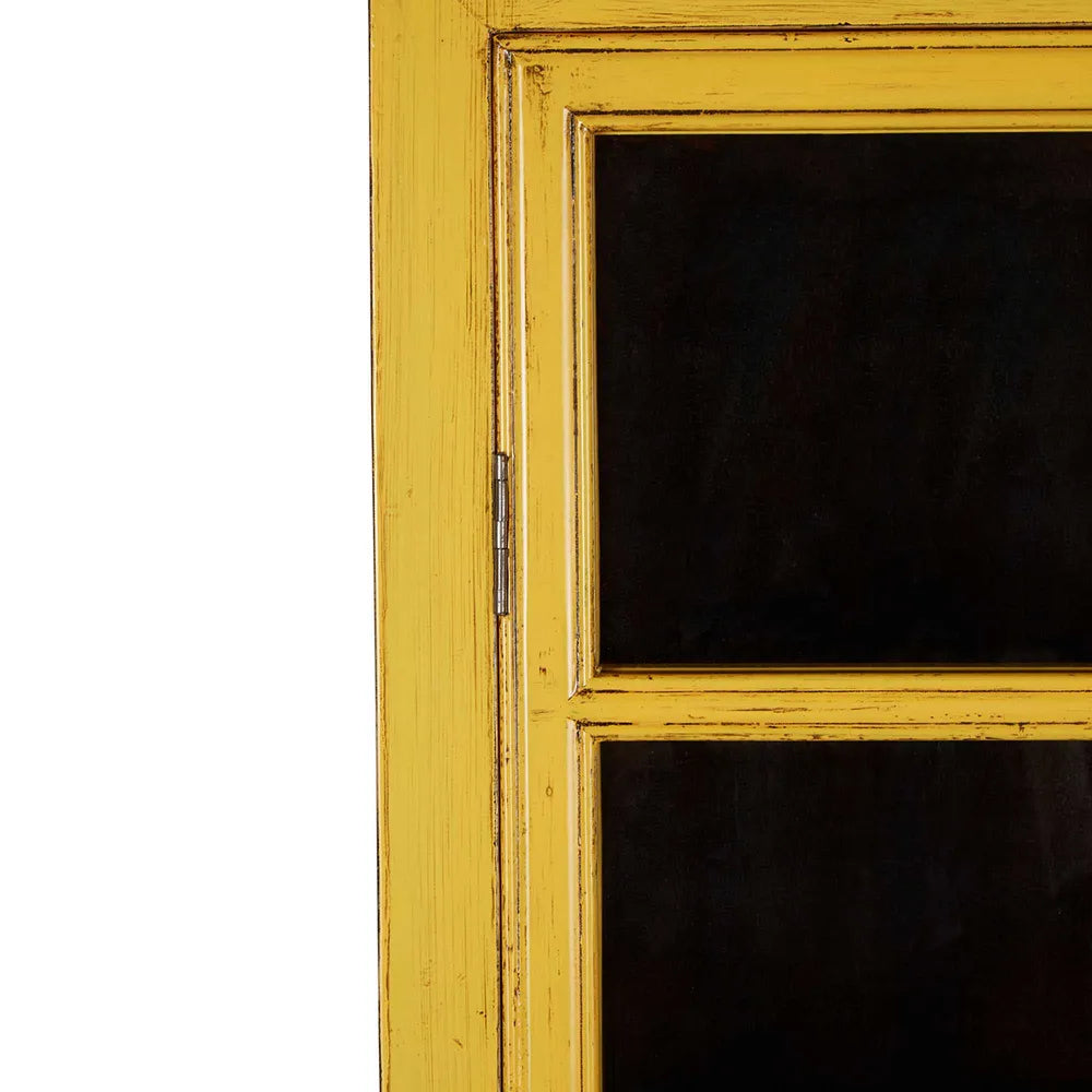 Sunflower Recycled Elm Wooden 2 Door 2 Drawer Cabinet - Yellow - Notbrand