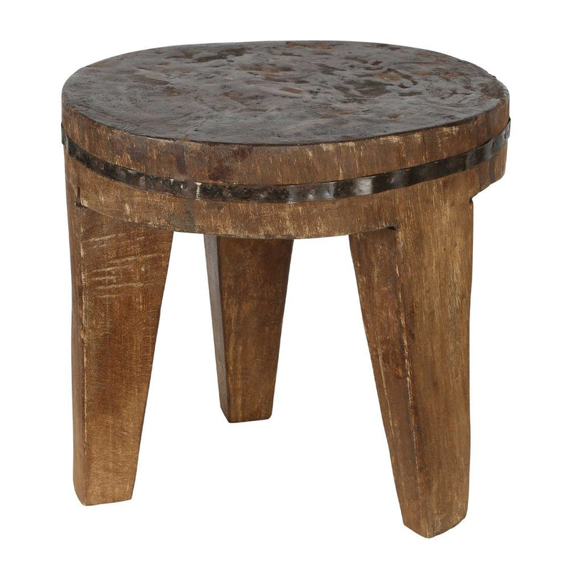 Raj Naga Teak Wooden Sidetable - Dark Timber - Notbrand