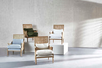 Hicks Caned Armchair Olive Green Pre-order - Notbrand
