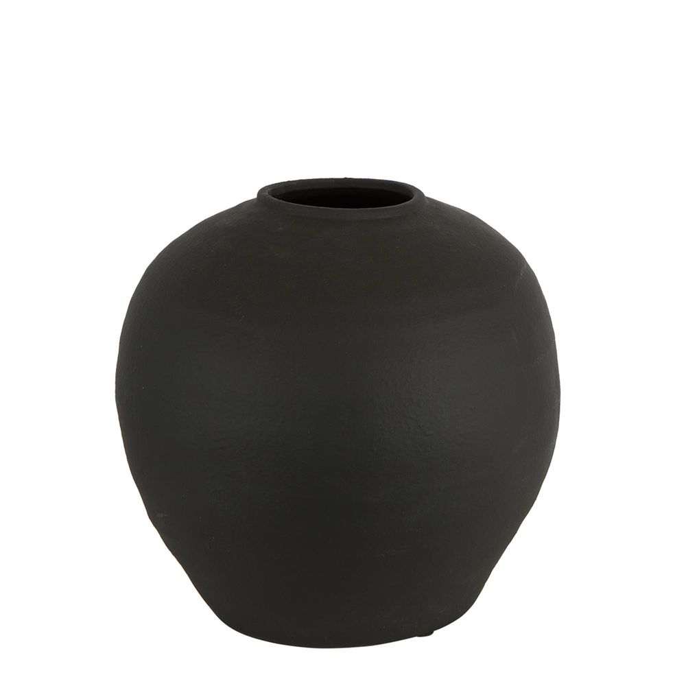 Cara Terracotta Vase In Black - Medium - Notbrand