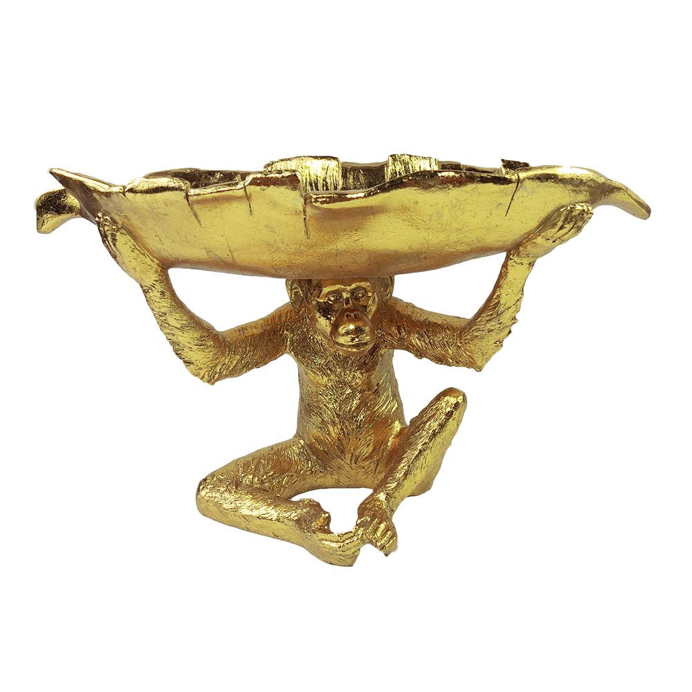 Louis Monkey Bowl Figurine - Gold - Notbrand