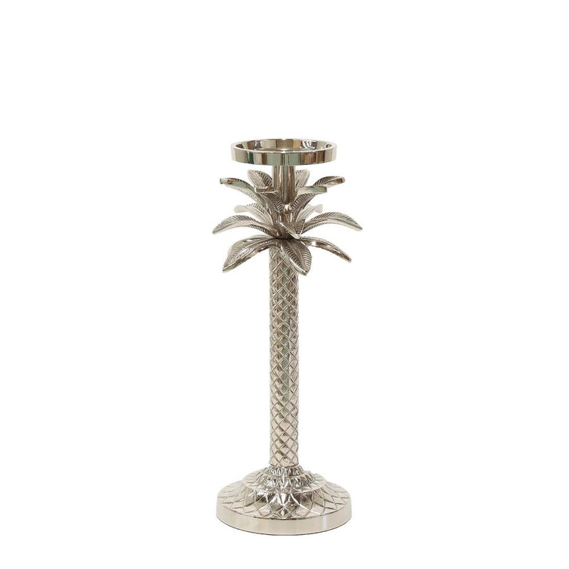 Raffles Palm Candle Stick In Silver - Small - Notbrand