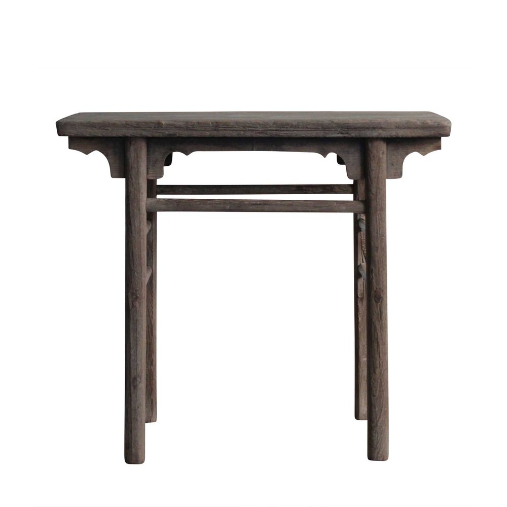 Vrauccen 130 Years Antique Wood Oriental Side Table - Natural - Notbrand