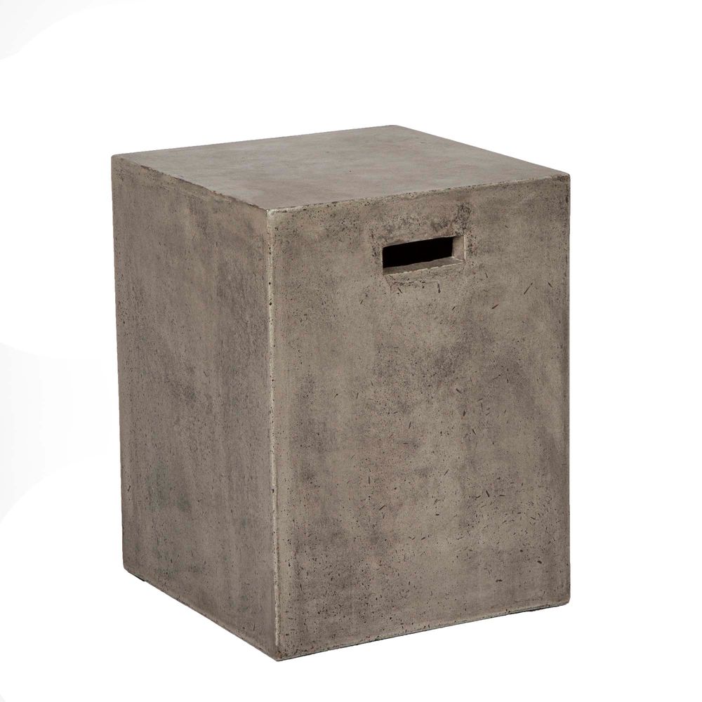Concrete Square Stool - Grey - Notbrand