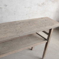 Lato 120 Years Old Elm Wooden Console - Light Timber - Notbrand