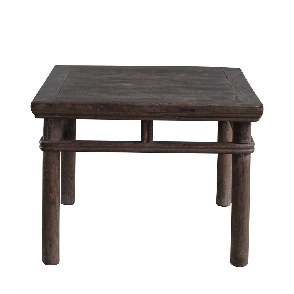 Old Elm Wood Side Table - 120 Years - Notbrand