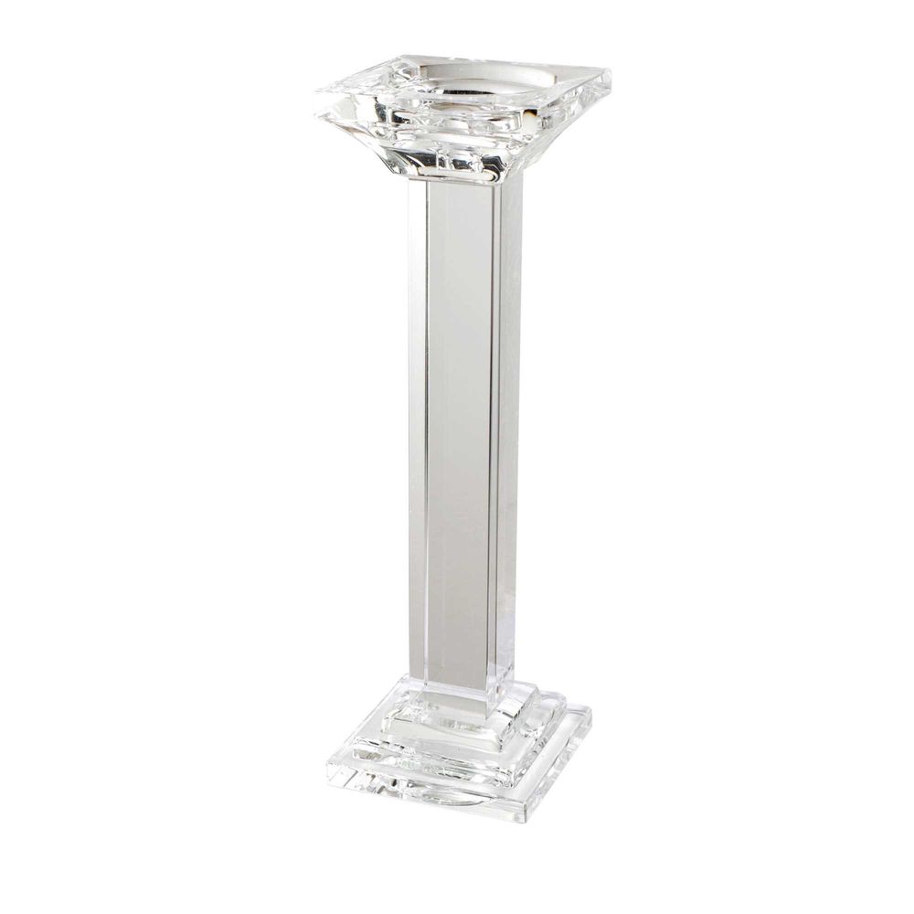 Leon Crystal Candle Holder In Clear - Tall - Notbrand