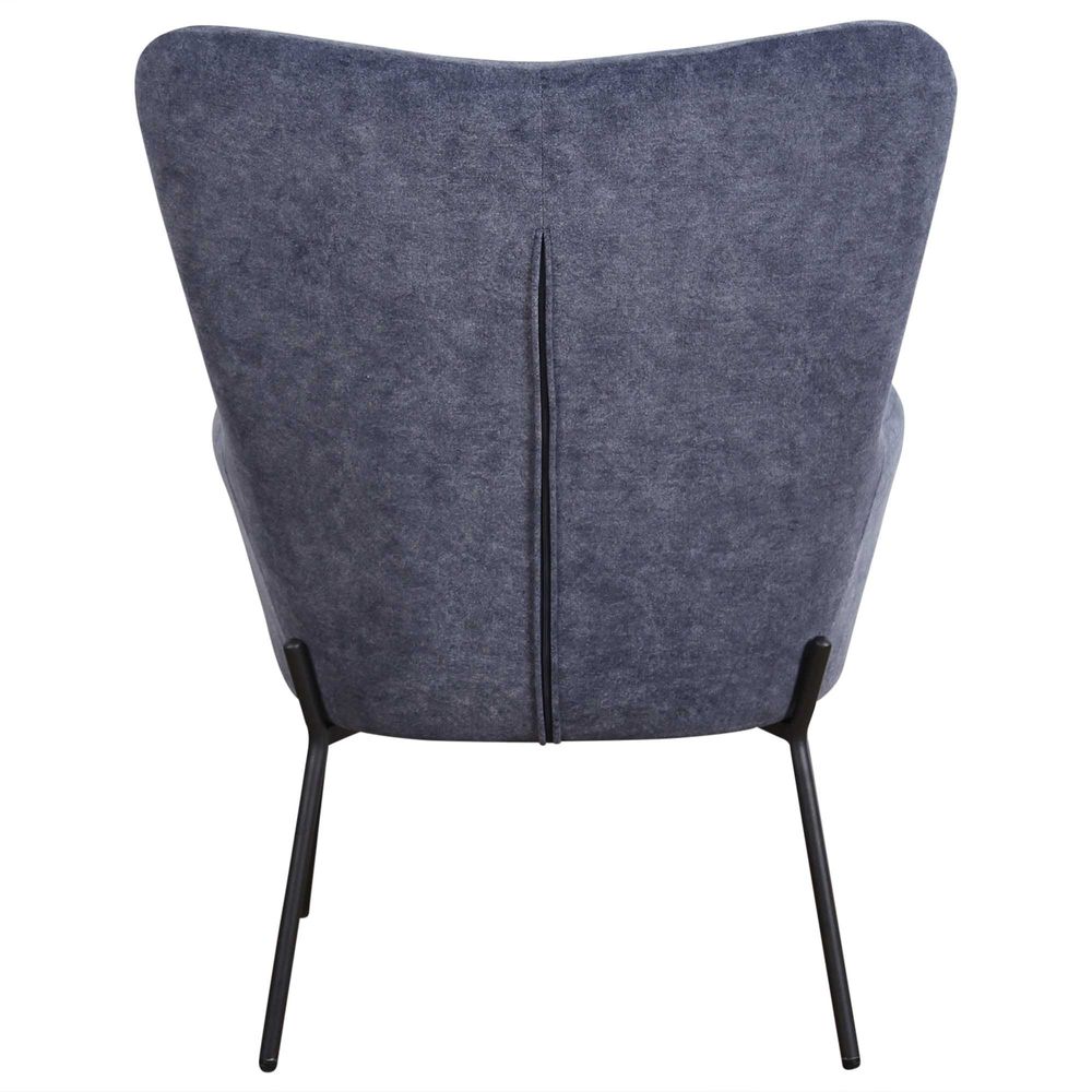 Justin Armchair With Stool - Navy Blue - Notbrand