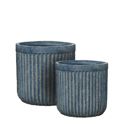 Pleat 2 Pieces Planters in Gary - Small - Notbrand