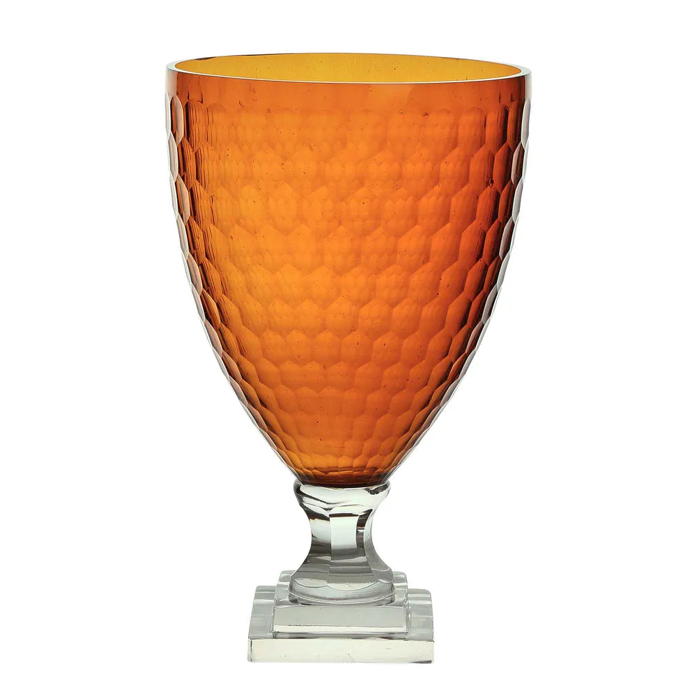 Amber Cut Urn - Orange - Notbrand