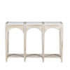 Cantara Mango Wood Console Table with Marble Top - White - Notbrand