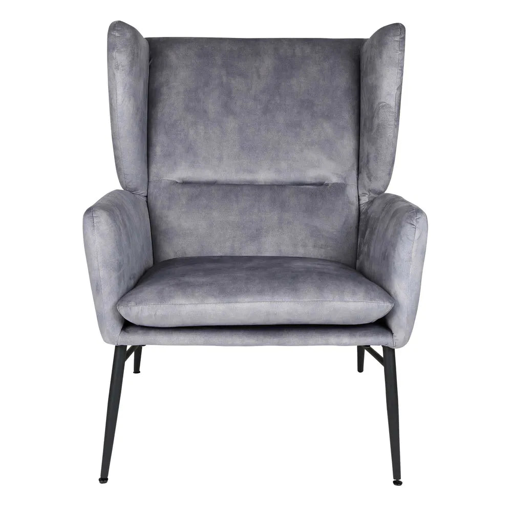 Hemming Iron Wingback Chair - Light Grey - Notbrand