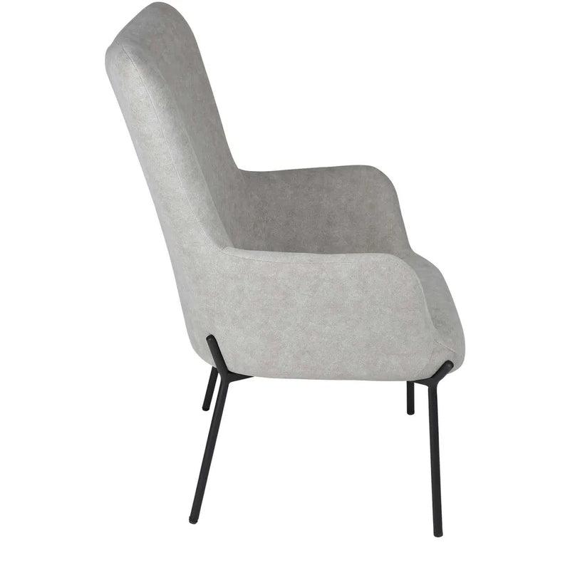 Justin Iron Arm Chair with Stool - Grey - Notbrand