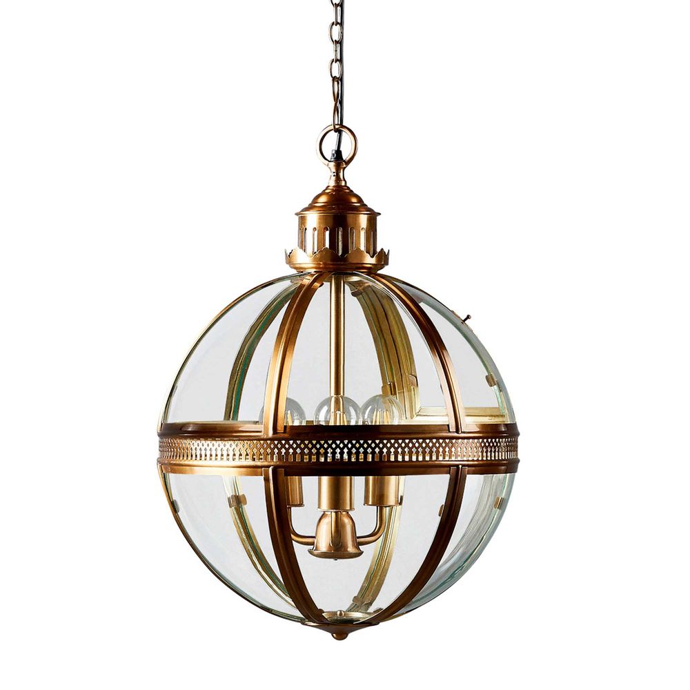 Saxon Ceiling Pendant in Antique Brass - Medium - Notbrand