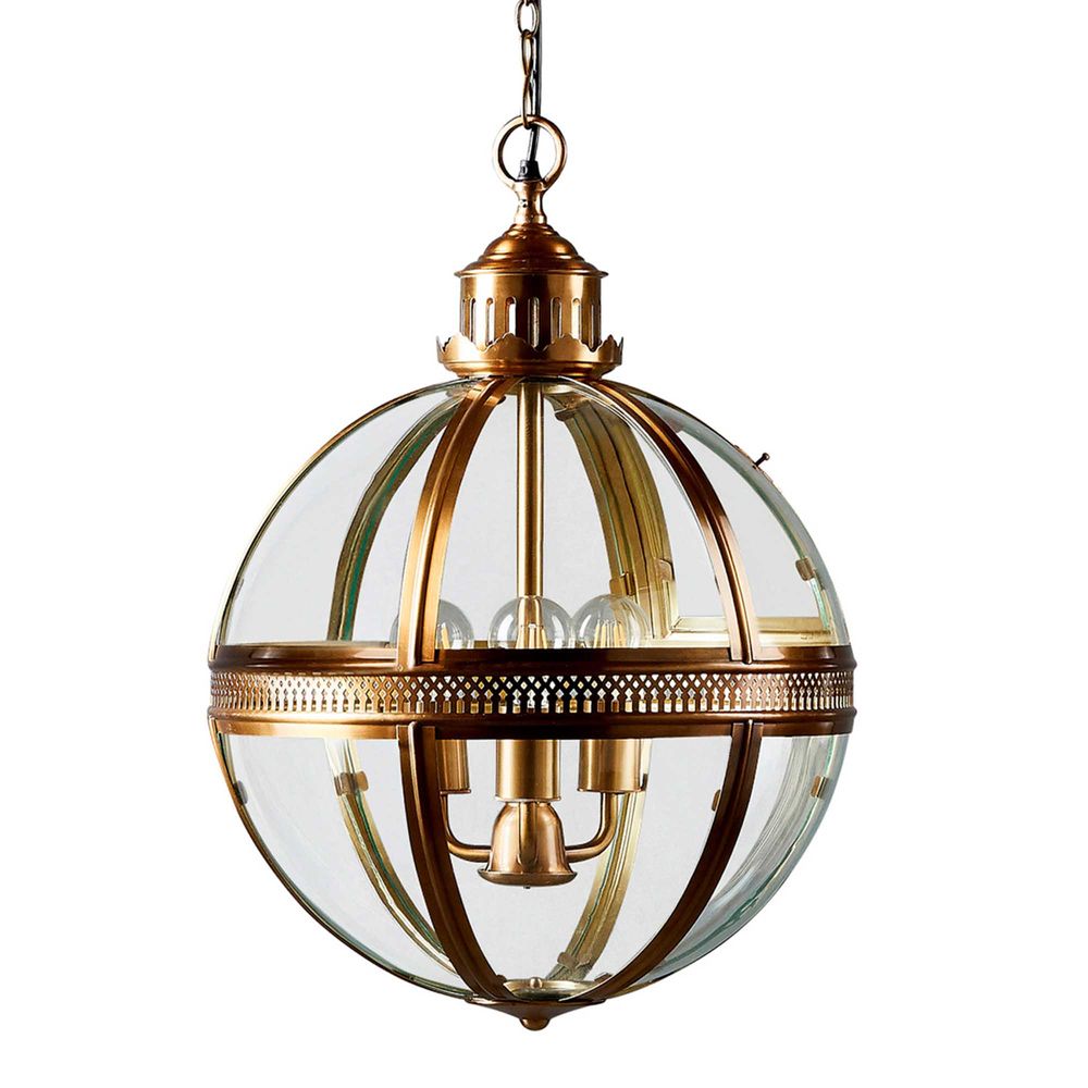 Saxon Ceiling Pendant in Antique Brass - Large - Notbrand