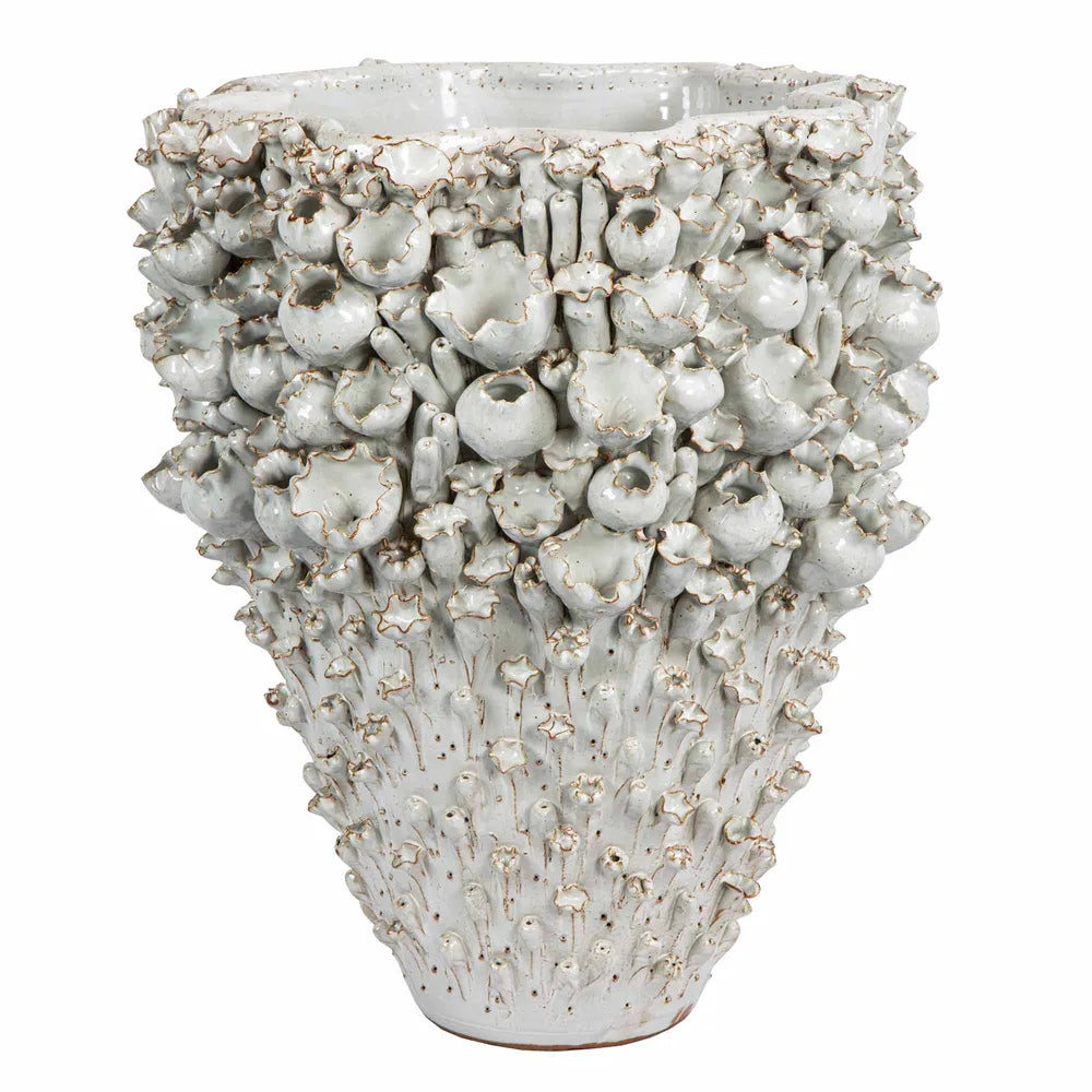 Vase With Flower - White - Notbrand