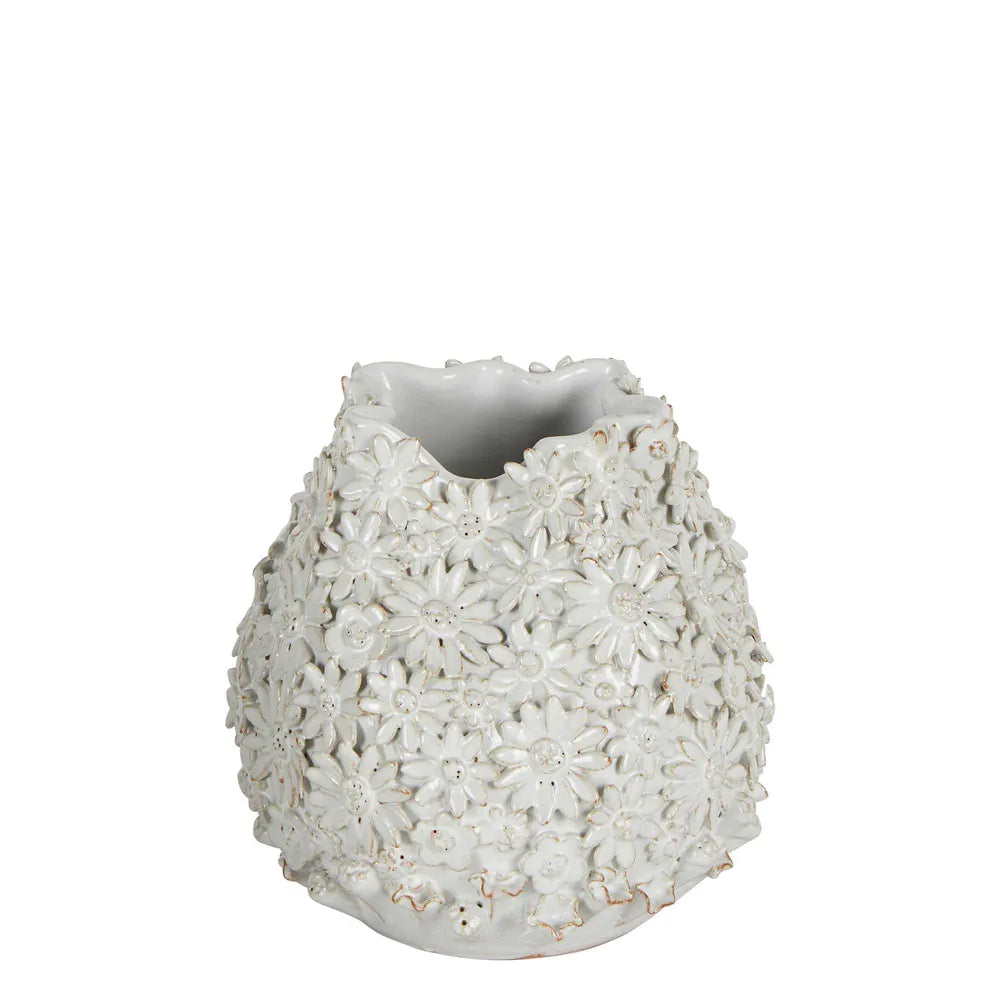Daisy Ceramic Flower Vase - White - Notbrand