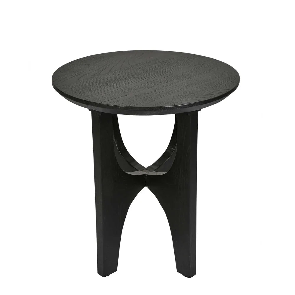 Zala Elm Wood Side Table - Black - Notbrand