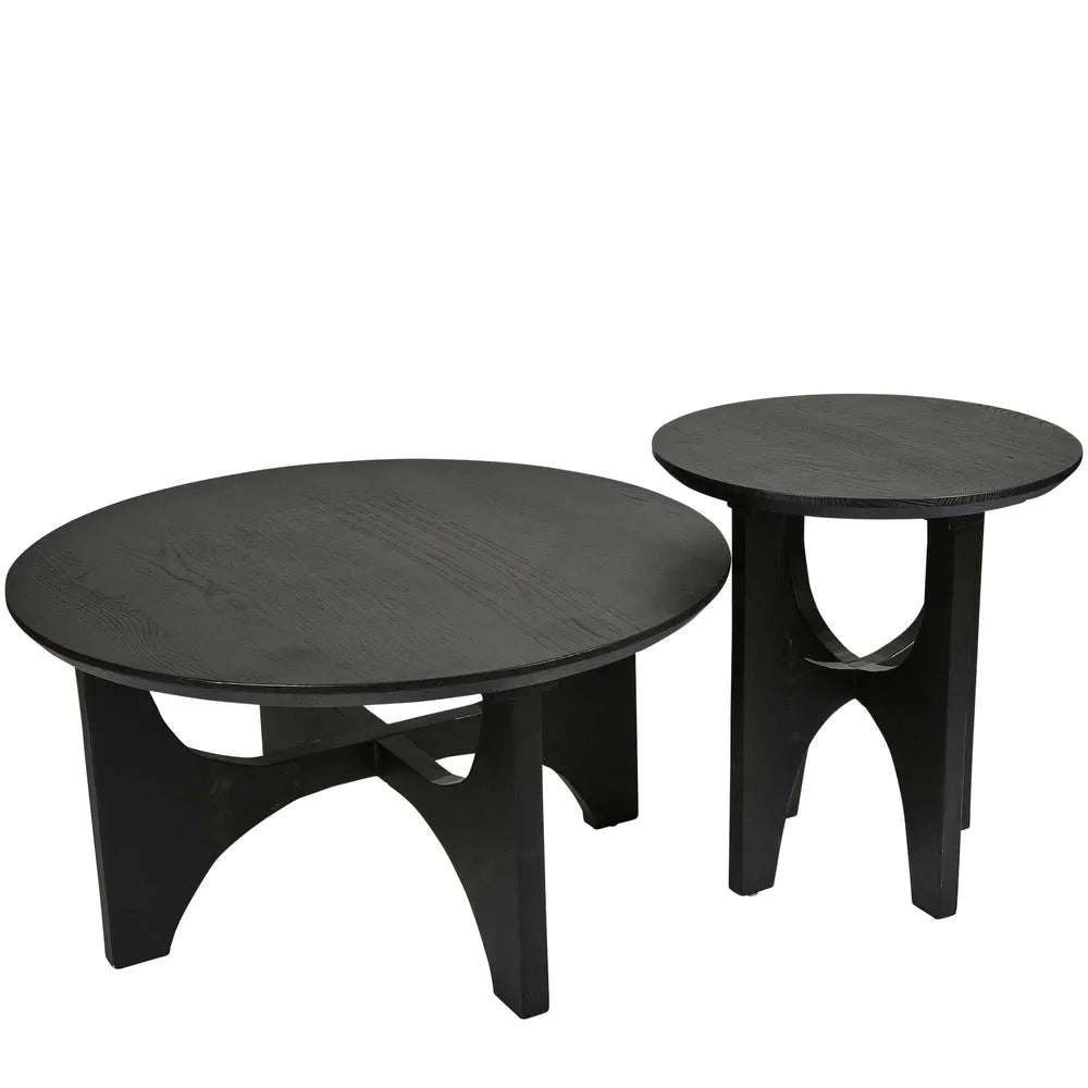 Zala Elm Wood Side Table - Black - Notbrand