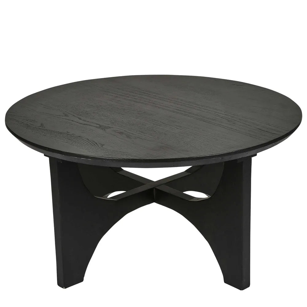 Zala Elm Wood Coffee Table - Black - Notbrand