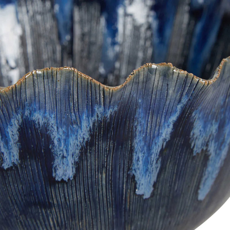 Flora Ceramic Bowl - Blue - Notbrand