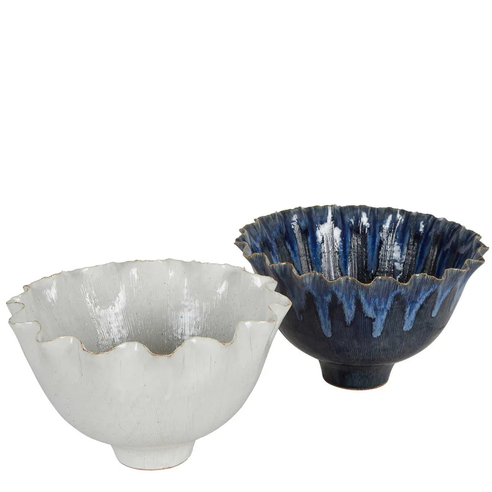 Flora Ceramic Bowl - Blue - Notbrand