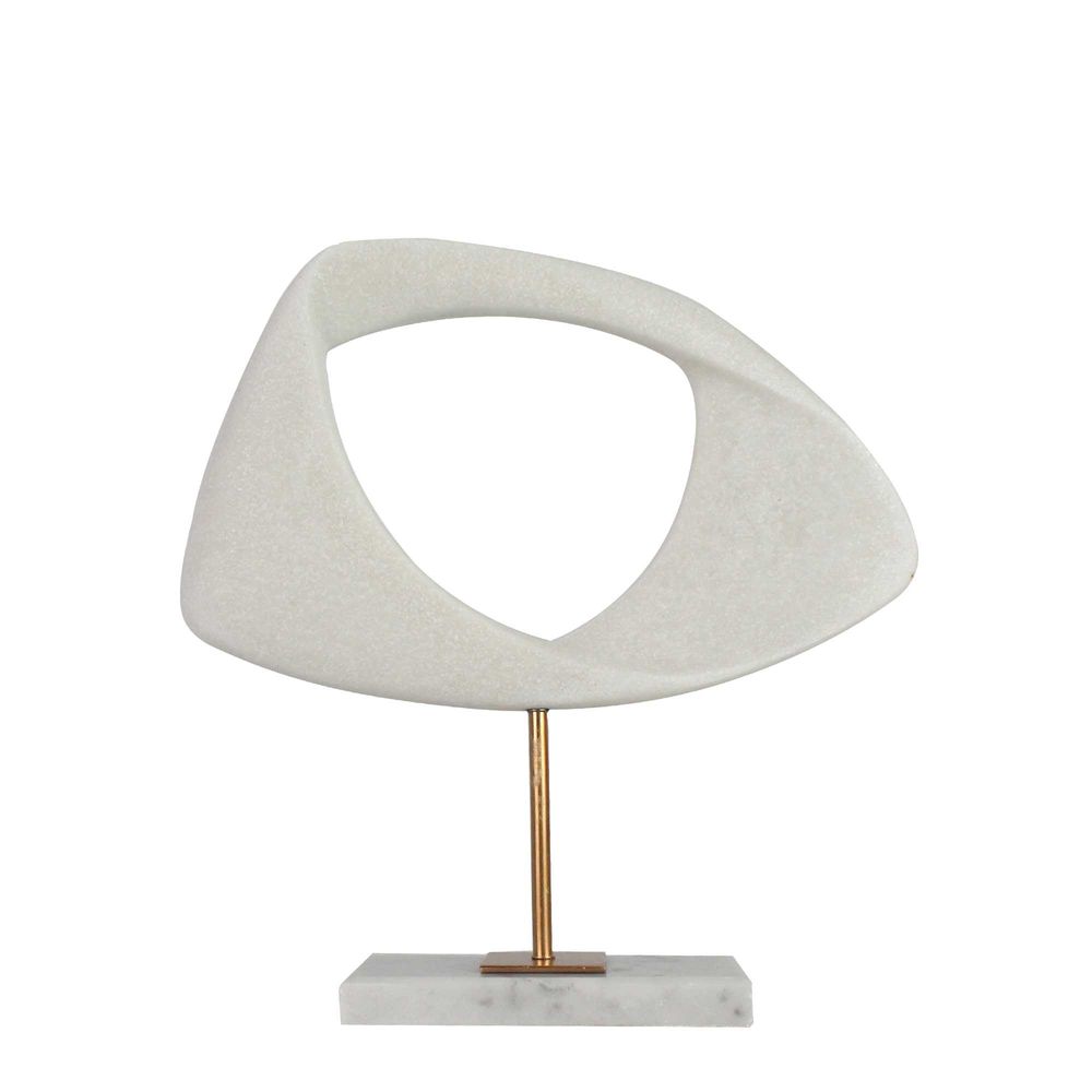 Taya Sculpture on Stand - White - Notbrand